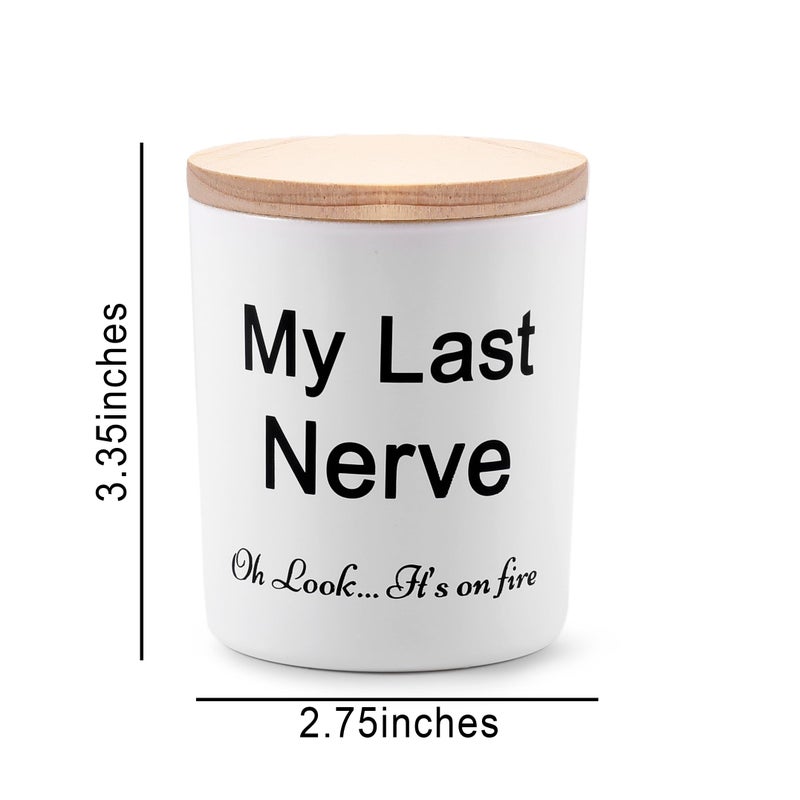 BFJLIFE Candles Gifts for Women Funny Unique Novelty My Last Nerve Candle Mothers Day Christmas Birthday Gift for Sister Best Friend Stocking Stuffers for Adults Women Lavender Scented Soy Candle - Image 3